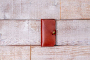 Hand and Hide iPhone 13 Mini Leather Phone Wallet | Chestnut