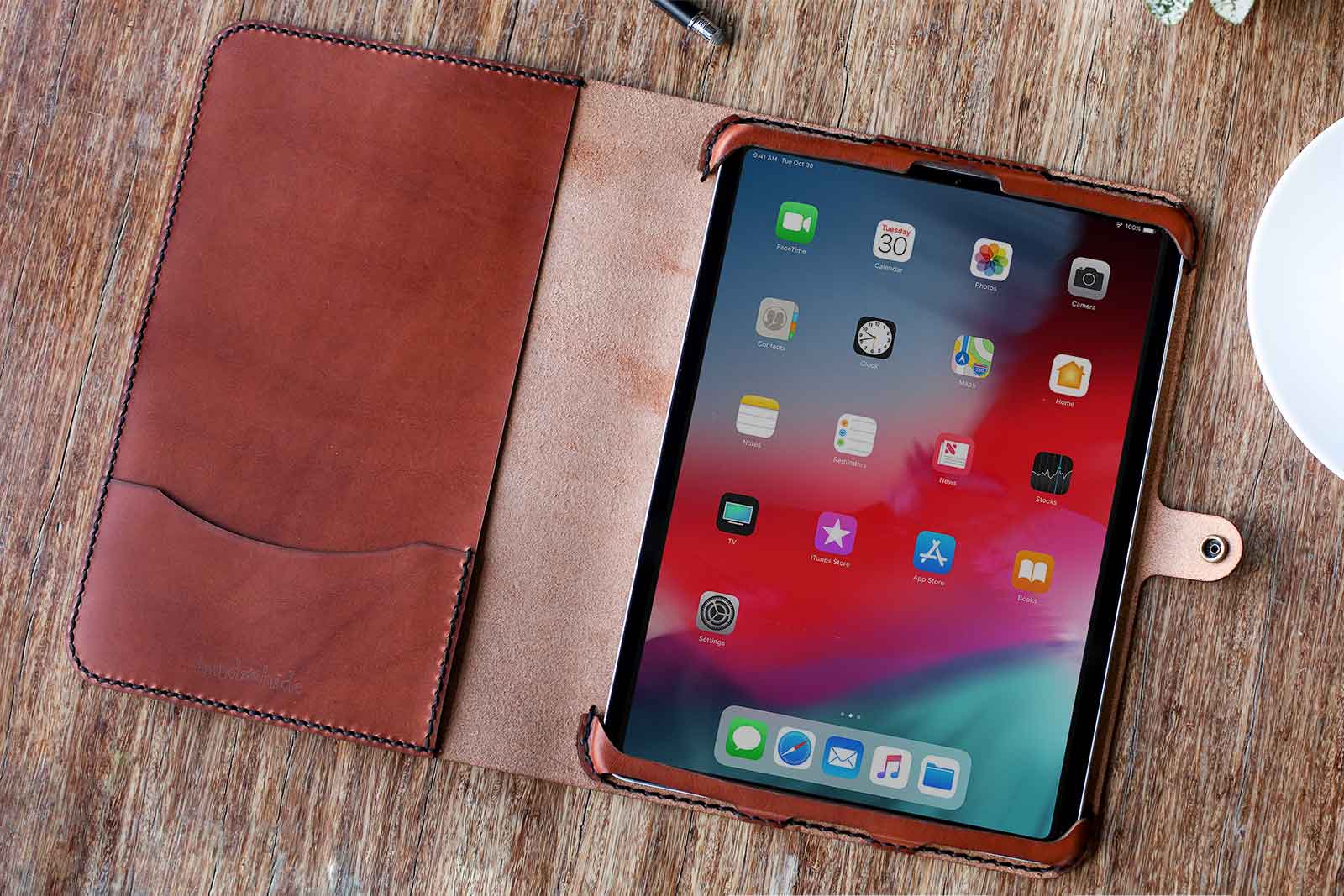 All leather tablet folio case for iPads, Kindles, Galaxy Tabs and more
