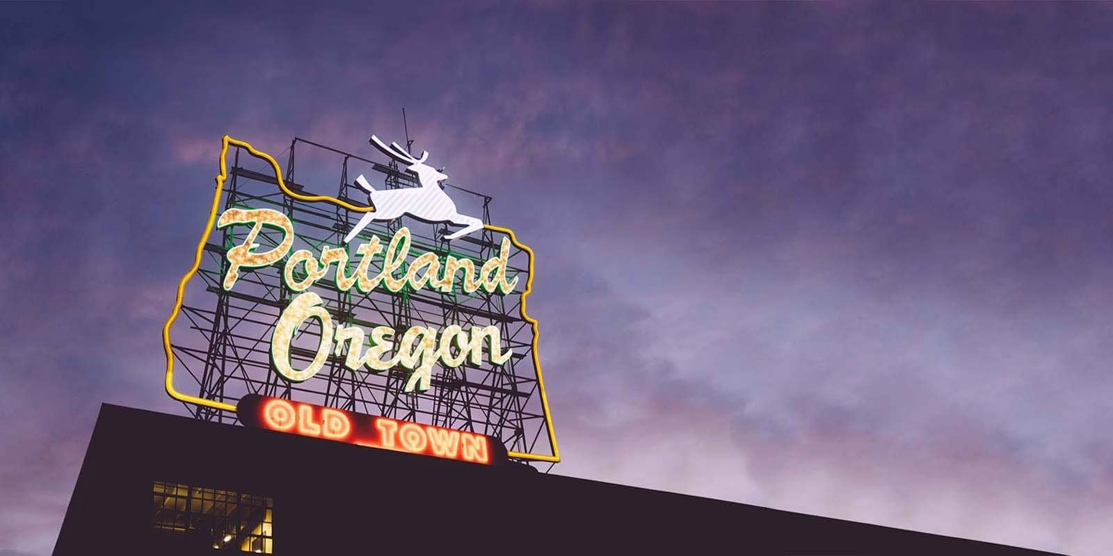 Portland Oregon skyline at night