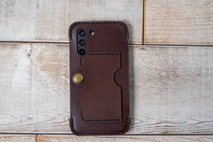 Hand and Hide leather Samsung Galaxy S21 FE 5G | Dark Chocolate #1
