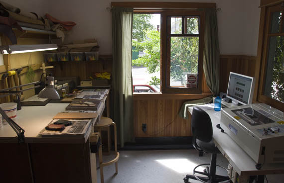 Hand and Hide Garage Workspace for Leather Goods