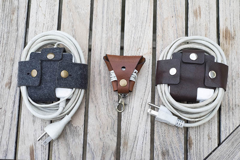 Leather Cord Wrap For Laptop Chargers