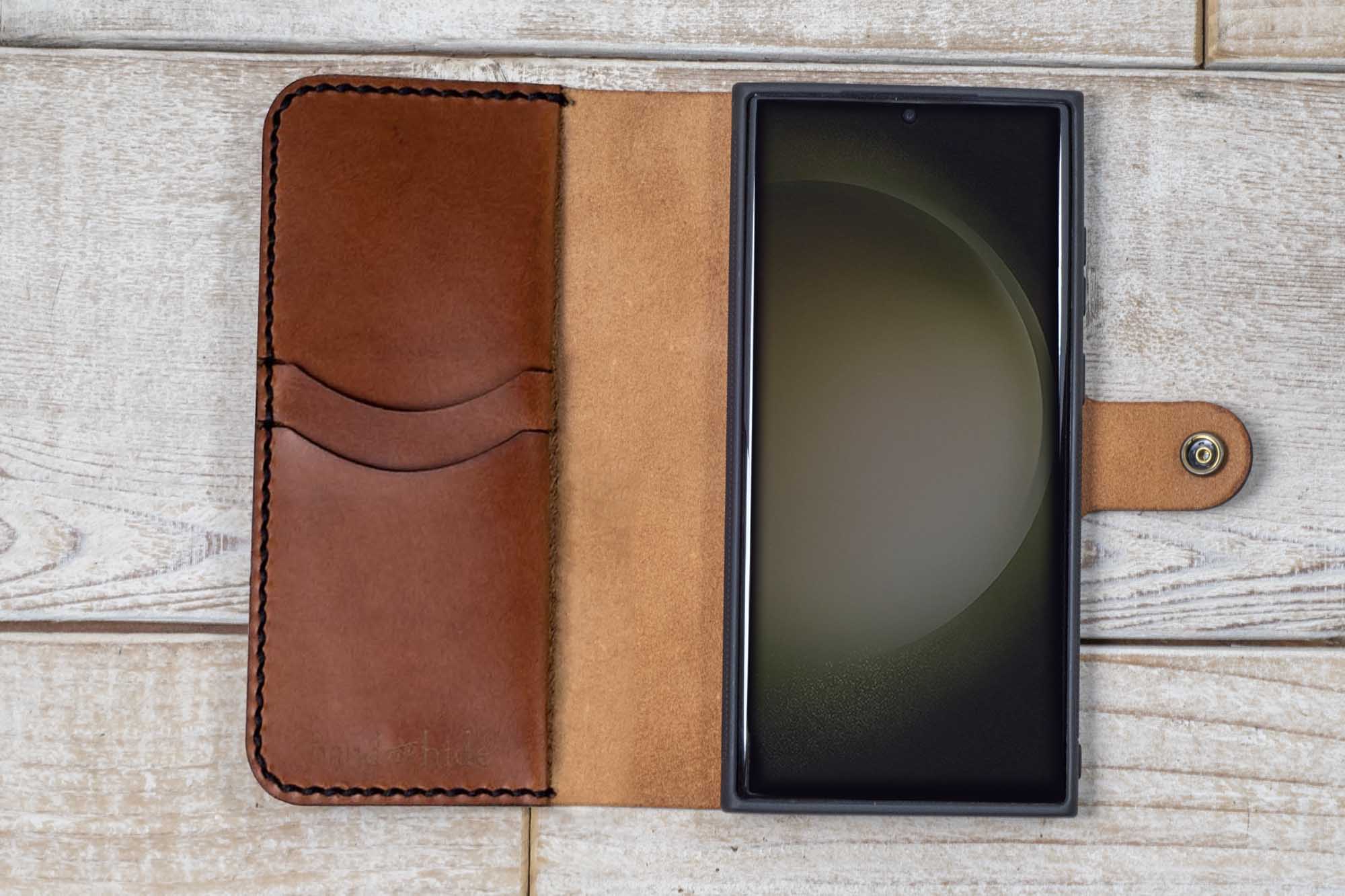 Hand and Hide Customizable Leather Phone Case for Galaxy S23 Ultra Galaxy S23 Plus / Dark Chocolate Hand and Hide Customizable Leather Phone Case for Galaxy S23 Ultra Galaxy S23 Plus / Dark Chocolate