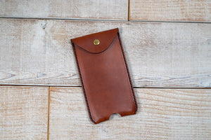 Hand and Hide Leather Phone Pouch | Chestnut