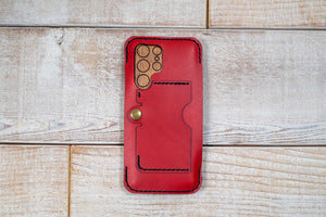 Hand and Hide leather Samsung Galaxy S21 Ultra | Red