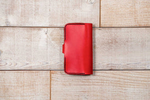 Leather Phone Pouch Wallet | Red