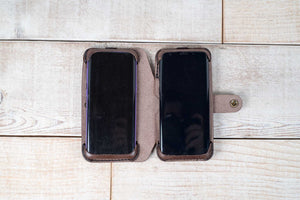 Dual Galaxy S9 & Galaxy S8 Leather Phone Case | Dark Chocolate