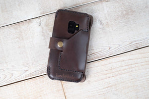 Dual Galaxy S9 & Galaxy S8 Leather Phone Case | Dark Chocolate