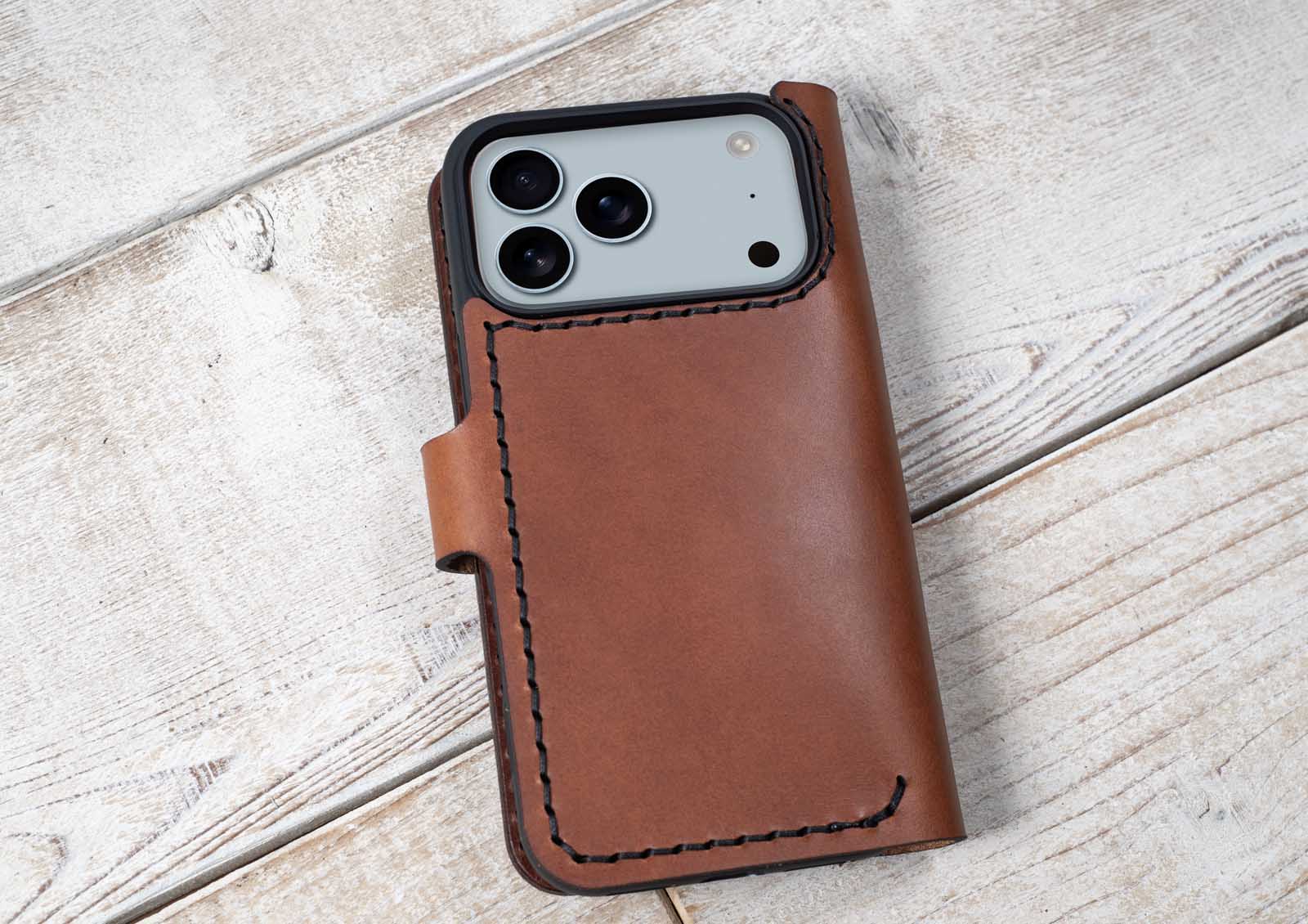 SaharaCase Apple IPhone 17 Pro Max Wallet Case | Genuine Leather Folio | Fits Up To 6 Cards | Indy Series Canyon Brown CP00996 - Best Buy