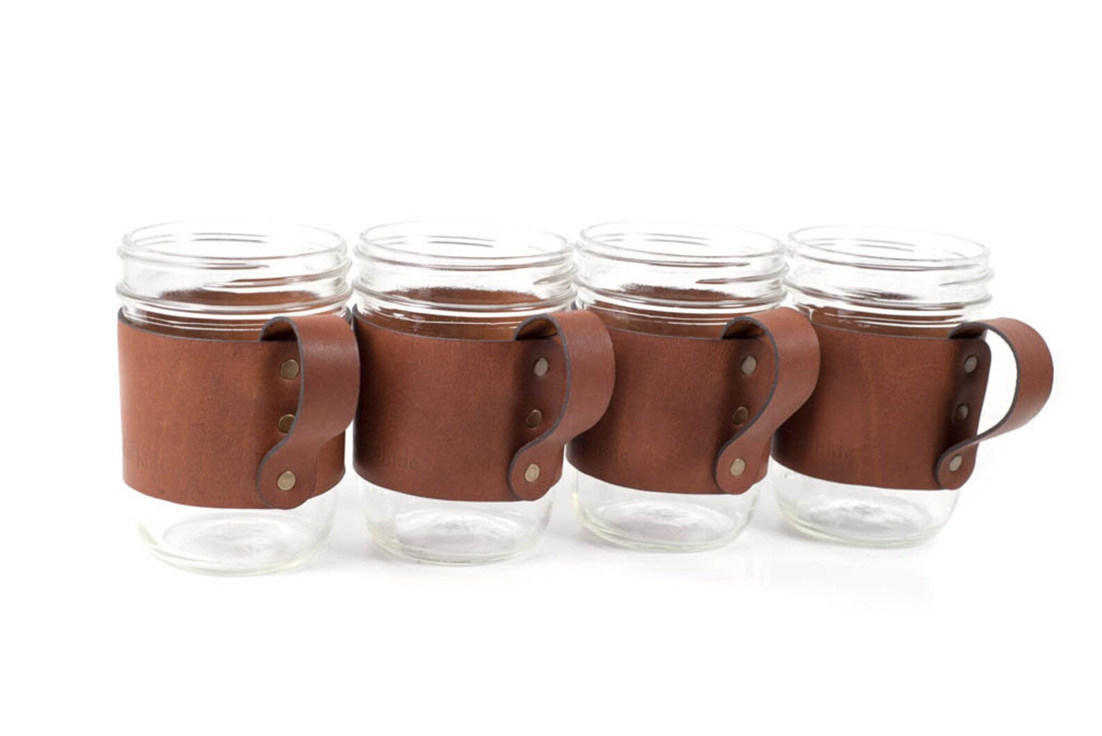 Leather Mason Jar Handle Set of Four