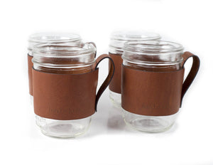 Leather Mason Jar Handle Set of Four