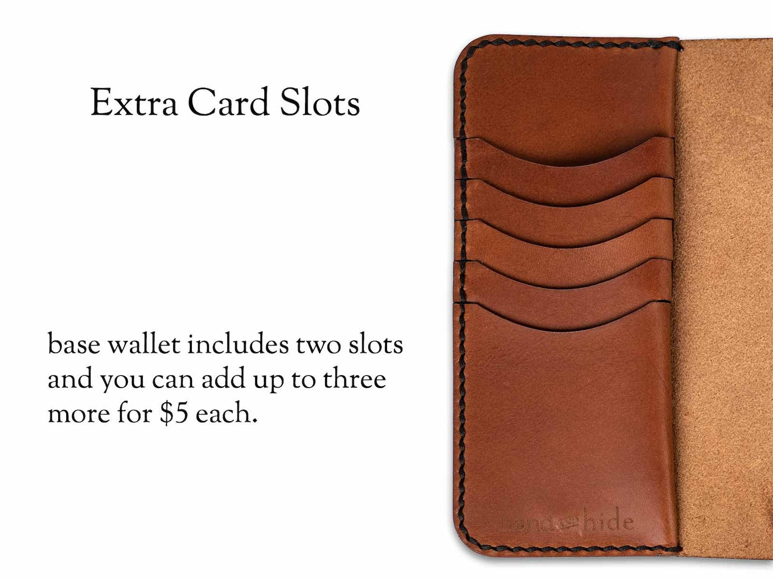 Extra Card Slot Add-On for Leather Phone Leather Wallet Case 1 Extra Slot