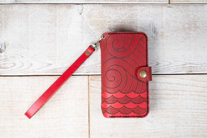 Leather Wristlet or Lanyard Add-On for Leather Phone Wallet Case
