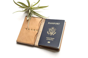 Hand and Hide Leather Passport or Field Notes Journal Cover
