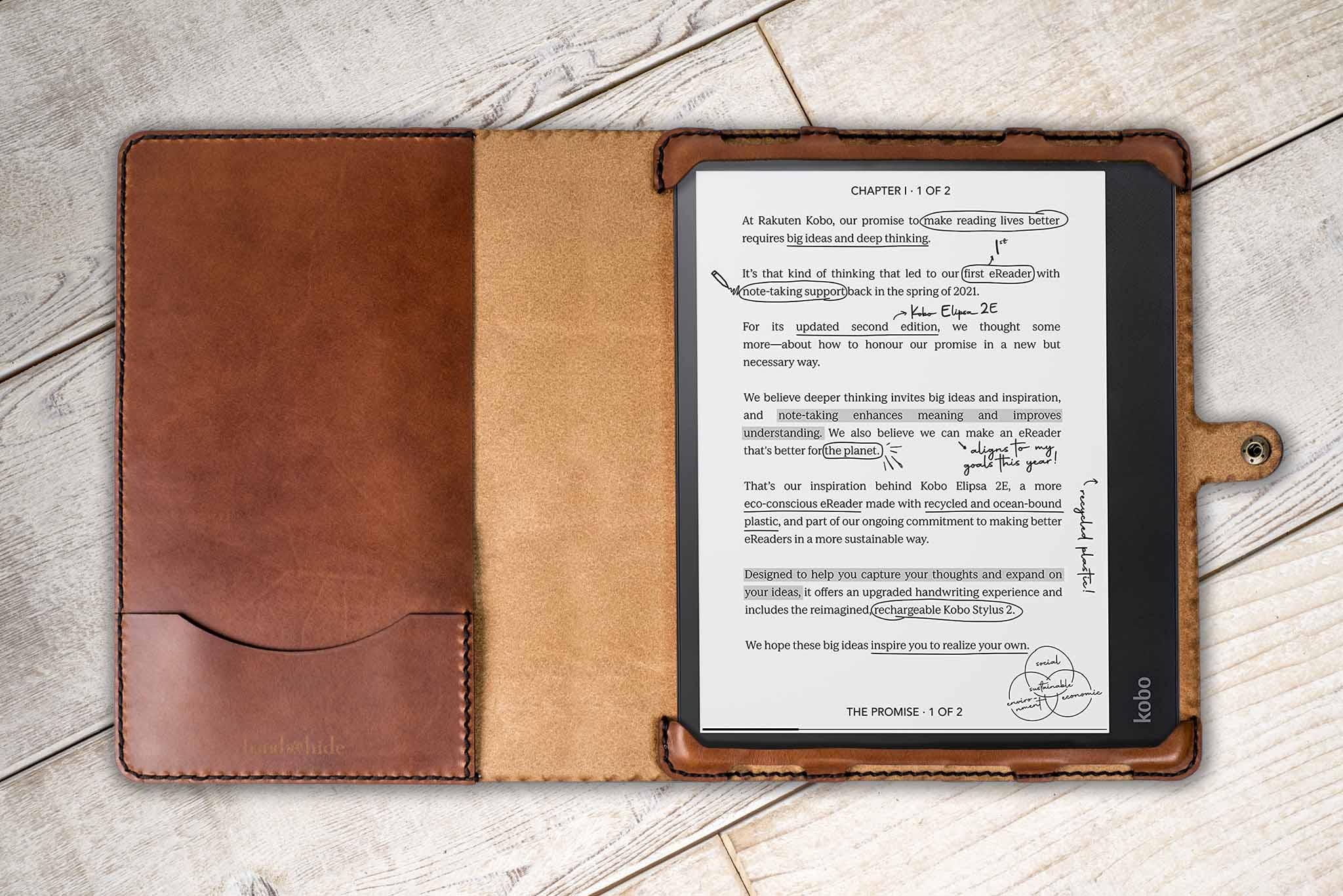 Hand and Hide Leather Tablet Case for Kobo Elipsa or Elipsa 2E - Hand and  Hide LLC