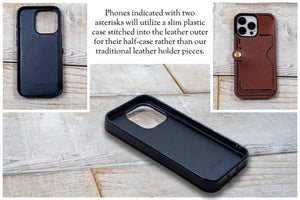 Leather Dual Phone Case, Leather Double iPhone Case, Case Holds Two Phones,  2 Iphone, 2 Samsung Phone Case, Crossbody Double Decker