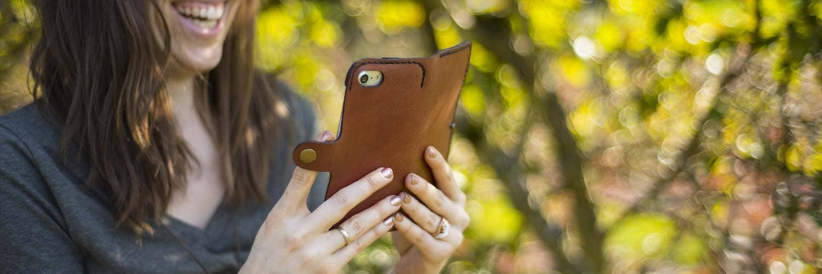 All leather phone wallet cases from Hand and Hide