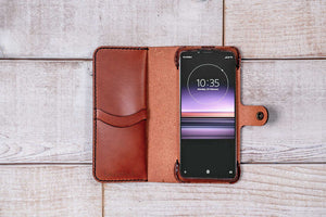 Xperia 1 Leather Phone Wallet | Chestnut