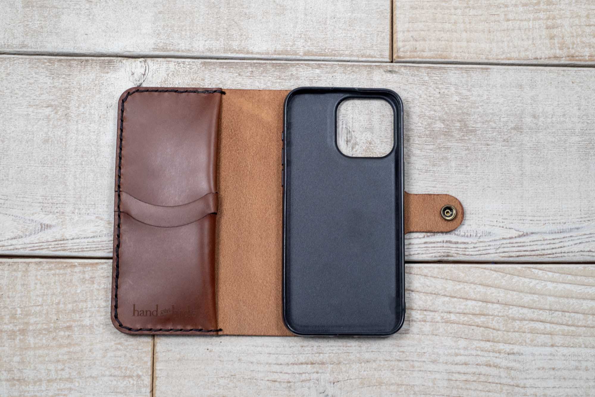 Hand and Hide Custom iPhone 13 Mini Wallet Phone Case iPhone 13 Mini / Charcoal Black