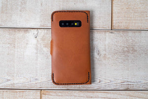 Samsung Galaxy S10 Leather Phone Wallet | Chestnut