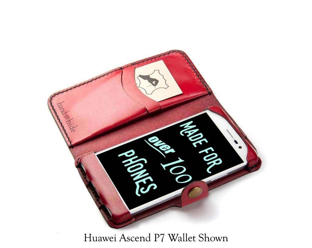 Huawei Ascend Mate 7 Custom Leather Wallet Case - Hand and Hide