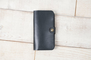 iPhone 7 Plus or 8 Plus Leather Phone Wallet | Black