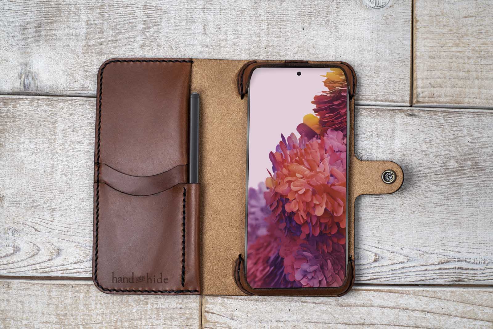 Hand and Hide Customizable Leather Phone Case for Galaxy S21 Ultra
