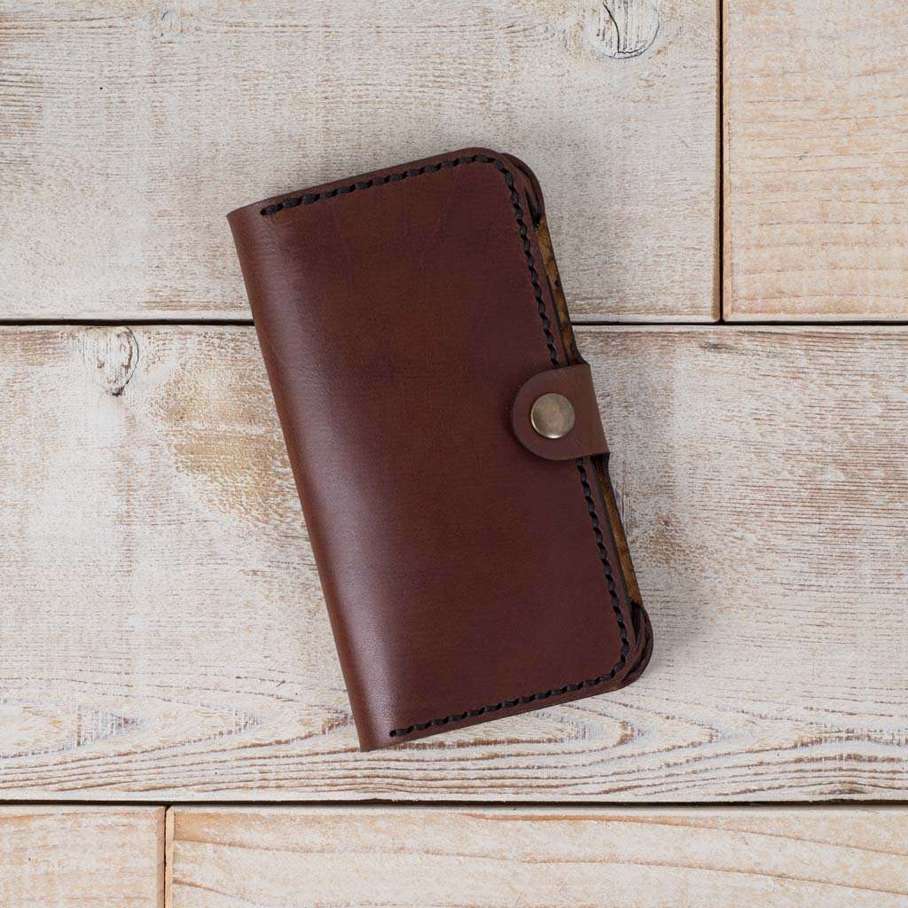 Hand and Hide Custom Leather Left-Handed Wallet Phone Case - Hand and Hide  LLC