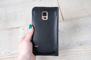 Samsung Galaxy S5 Leather Phone Case | Black