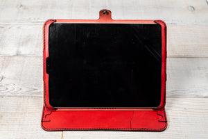 iPad Pro 11 2018 Leather Tablet Case Stand | Red