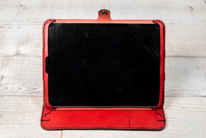 Hand and Hide leather iPad Pro 11 2018 Leather Tablet Case Stand | Red