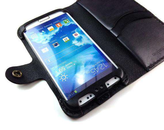 Troosteloos dief stuk Samsung Galaxy S5 Mini Custom Leather Wallet Case - Hand and Hide LLC