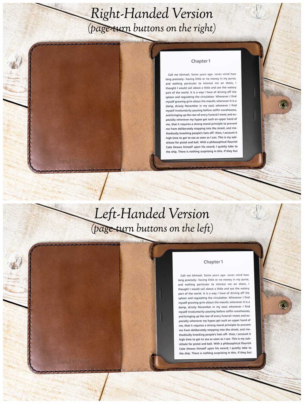 Hand and Hide Leather Tablet Cover for Kobo Libra H20 - Hand and
