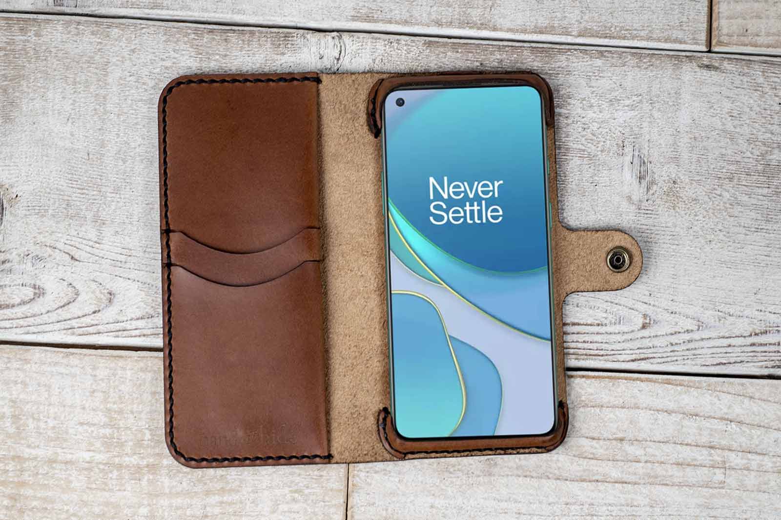 One.8 Wallet OnePlus 8t Custom Leather Wallet Case - Hand and Hide LLC