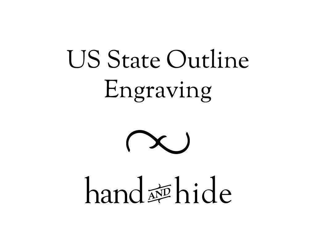 US State Outline / Silhouette Engraving for Phone Case or Wallet