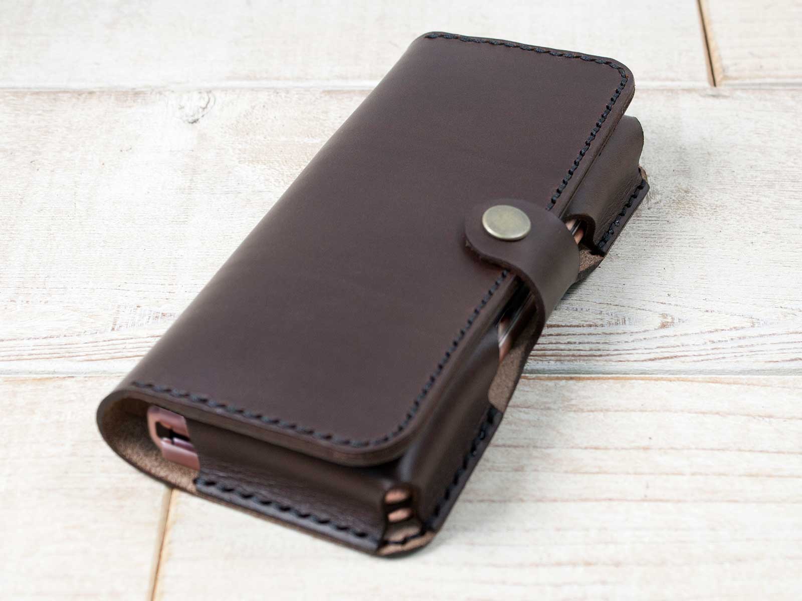Hand and Hide Customizable Leather Phone Case for Galaxy Z Fold 1-7 Galaxy Z Fold 3 / Chestnut